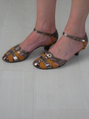 Zilver/gele schoentjes