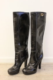 Antraciet lakleren laarzen