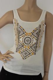 Roomwitte top met print