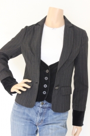 Antraciet krijtstreep jasje 