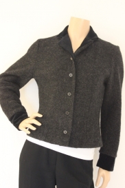 Zwart/antraciet wollen jasje