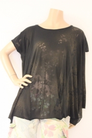 Wijde bruin/zwarte top