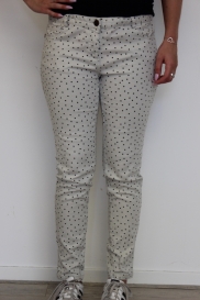 Beige gestipte broek