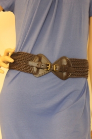 Bruine gevlochten riem 