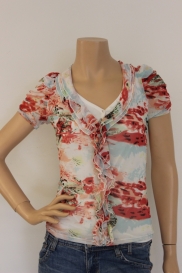 Gebloemd t-shirtvestje