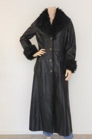 Leatherlook zwarte jas