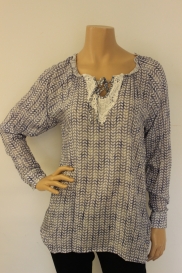 Blauw/witte top