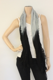 Zwart/blauwgrijze sjaal 