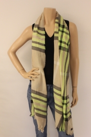 Zwart/beige/gele sjaal