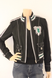 Zwart/wit/groen jasje