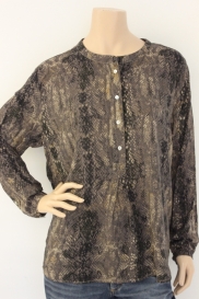 Bruine slangeprint top
