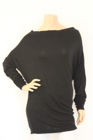 Zwart lang t-shirt