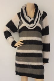 Blauw/wit/grijze jurk