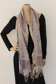 Lila/grijs/beige zomersjaal