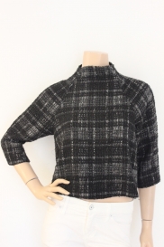 Zwart witte wollen top