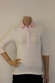 Roze/witte polo