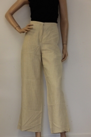 Beige krijtstreep broek