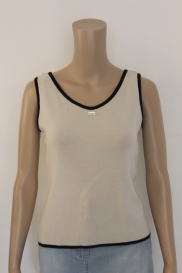 Beige/zwarte top