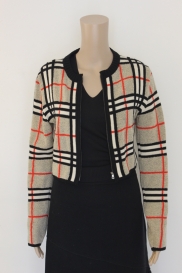 Zwart/beige vestje