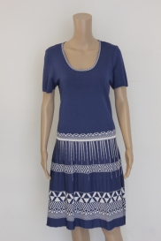 Blauw/roomwit jurkje