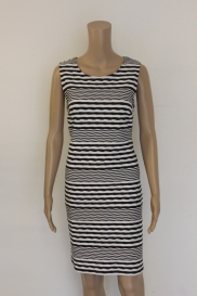 Dblauw/wit gestreepte jurk