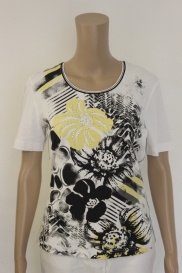 Zwart/wit/geel t-shirt