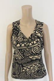 Beige/zwarte top