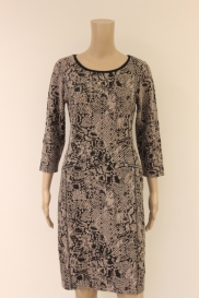 Beige/zwarte jurk 