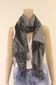 Grijs/zwarte sjaal