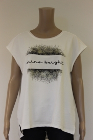 Roomwit/goud/zwart t-shirt