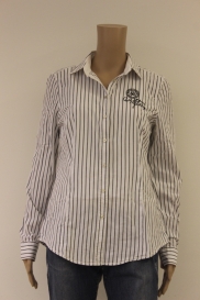 Grijs/witte blouse