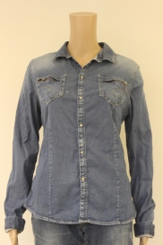 Blauwe spijkerblouse