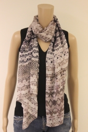 Oudroze/zwarte sjaal