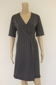 Blauw/roomwitte jurk