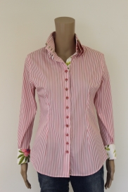 Roze/witte blouse
