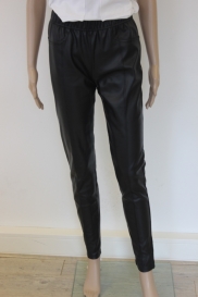 Zwarte leatherlook tregging