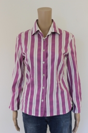 Paars/roomwitte blouse