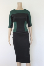Groen/zwarte jurk