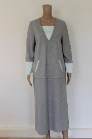 Grijze/mintgroene jurk