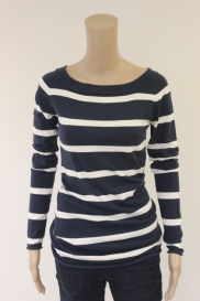 Blauw/roomwit gestreepte trui