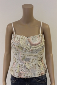 Roomwit/roze top/bustier