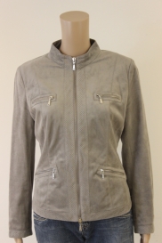 Grijs nepleren jasje