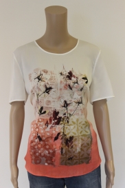 Roomwit/zalm t-shirt